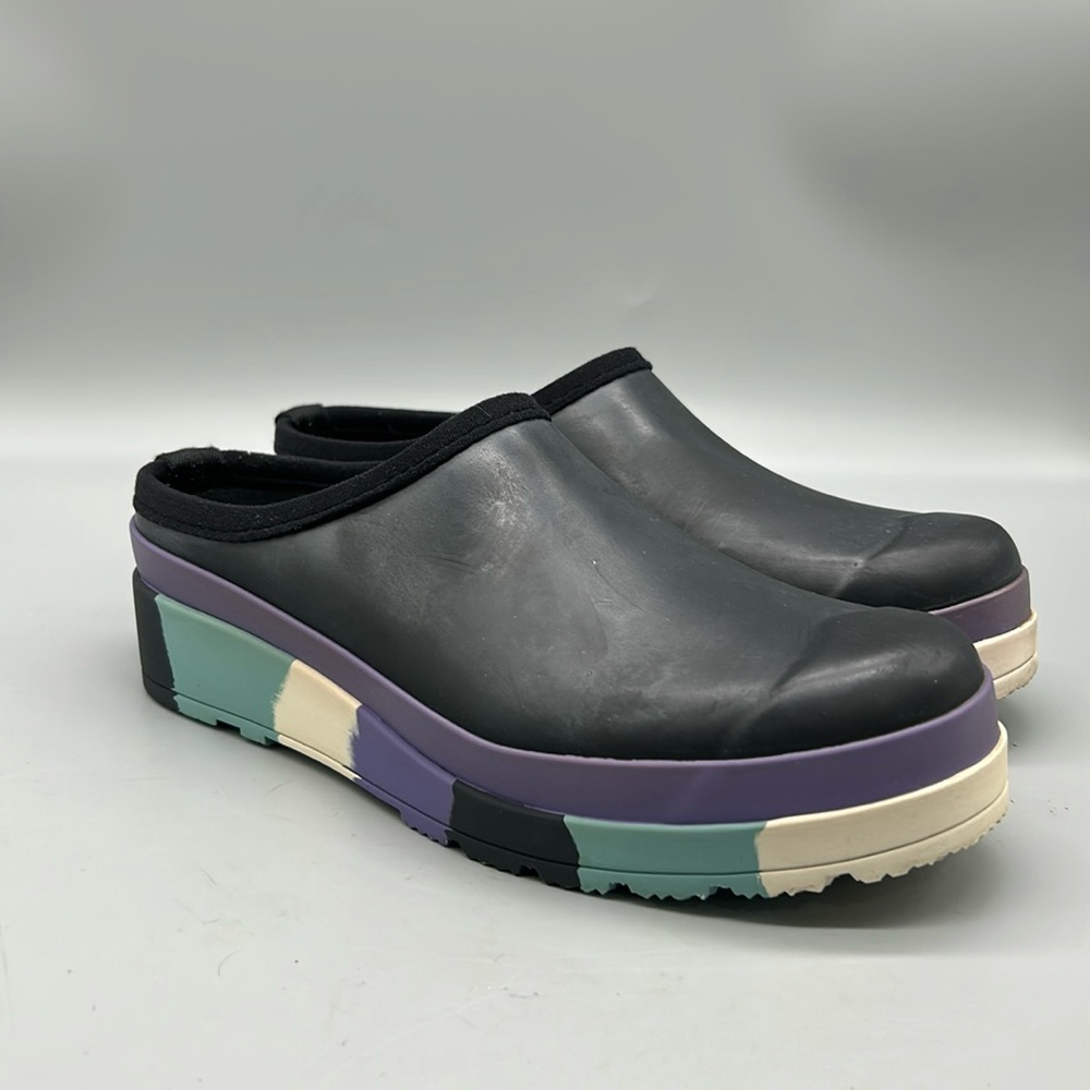 Hunter Black and Multicolor Mules